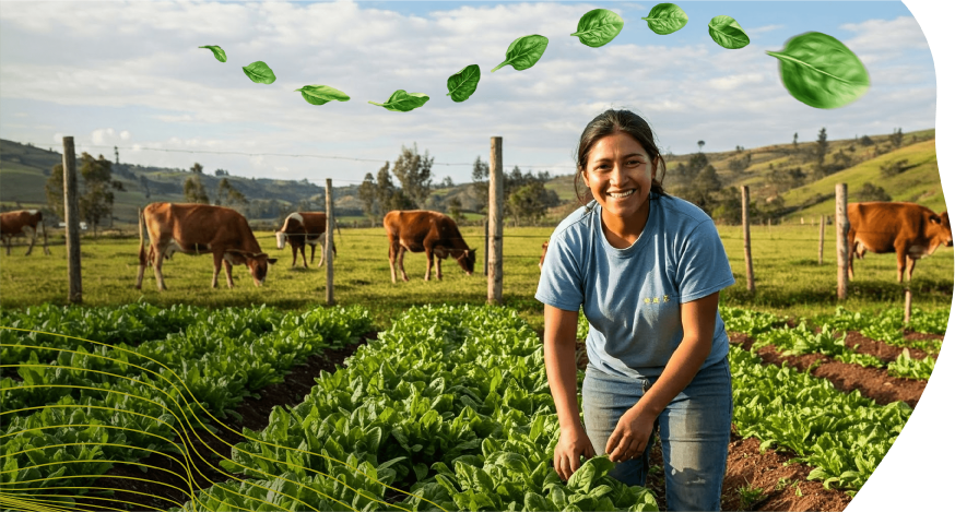 fotografía de mujer agricultora