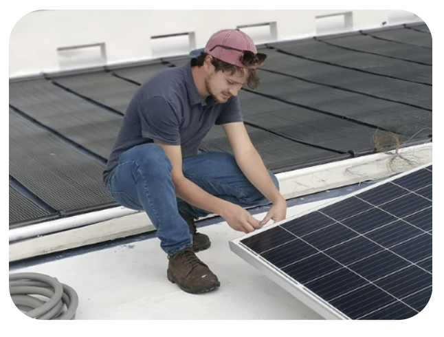 fotografía con paneles solares